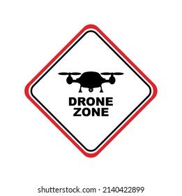 drone zone sign on white background