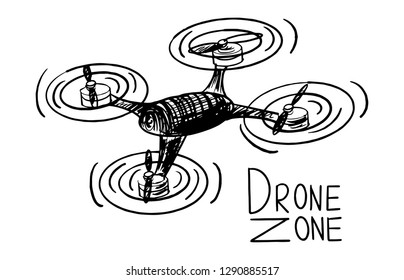 Drone zone sketch vector illustration