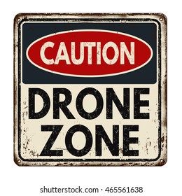 Drone zone vintage rusty metal sign on a white background, vector illustration - Shutterstock ID 465561638