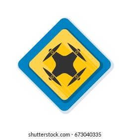 Drone Zone Warning sign illustration
