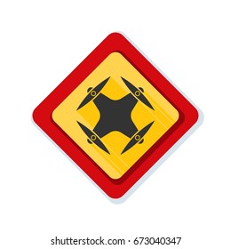 Drone Zone Warning sign illustration