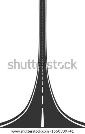 Droneception Landscape Road Element. Above View on highway. Creative Concept of Inception Movie Effect. Vector Illustration isolated on white background.