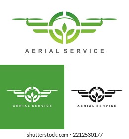 Drones for Agriculture logo. The future of Farming and Agriculture concept. Helicopter Irrigation.