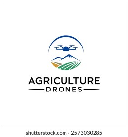 Drones for Agriculture logo. The future of Farming and Agriculture concept. 