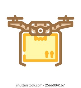 drones for delivery industry 4 color icon vector. drones for delivery industry 4 sign. isolated symbol illustration