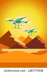 drones in the desert