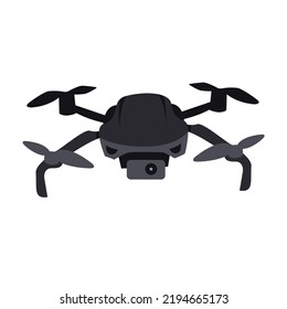 Drones, flying quadcopter with remote controllers. Unmanned aerial drones vector illustration. Electronic quadcopters. Robot helicopter concept in flat style. Army Ukraine donation