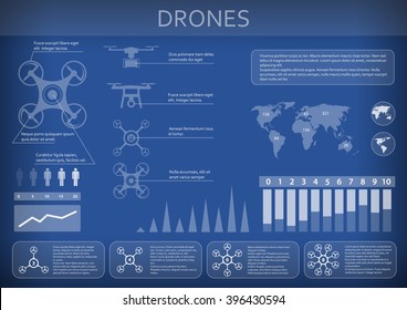 drones on a blue background