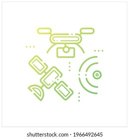 Drones photography gradient icon. Provide in-depth and varied data for their clients. Used for mapping of vegetation.Isolated vector illustration.Suitable to banners, mobile apps and presentation