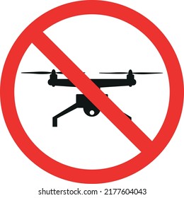 Drohnen verbotenes Gebiet oder kein Schild der Drohnenzone. Verbotene Zeichen und Symbole.