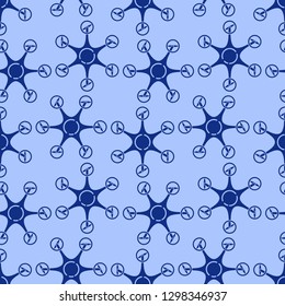 Drones seamless pattern. Vector illustration
