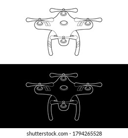 Drones Vector Icon Set. graphic drones Black and White Outline Outline Stroke Illustrate. Vector Illustration.