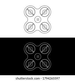 Drones Vector Icon Set. graphic drones Black and White Outline Outline Stroke Illustrate. Vector Illustration.