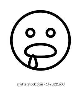 drool expression icon with 64 px base and outline style. Suitable for website design, logo, app and ui.