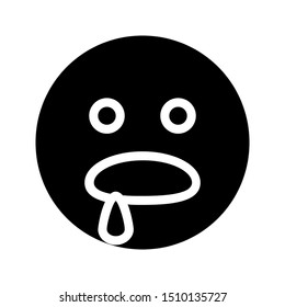 drool expression icon with glyph style and 64 px base. Suitable for website design, logo, app and ui.