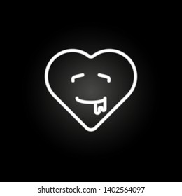 drooling emoji neon icon. Elements of electricity set. Simple icon for websites, web design, mobile app, info graphics