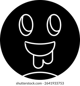 Drooling Face Glyph Vector Icon Design