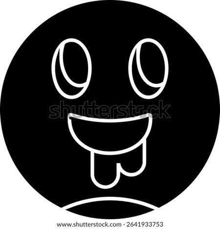Drooling Face Glyph Vector Icon Design