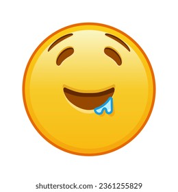 Drooling Gesicht Große Größe des gelben Emoji Lächeln