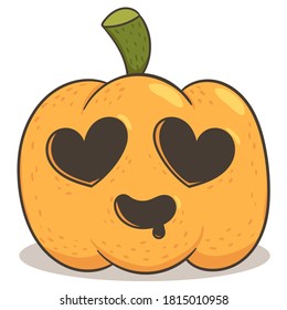 drooling pumpkin face on white background outline