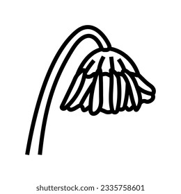 drooping flowers sad mood line icon vector. drooping flowers sad mood sign. isolated contour symbol black illustration
