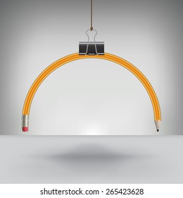 Drooping Pencil Hung by a Binder Clip 