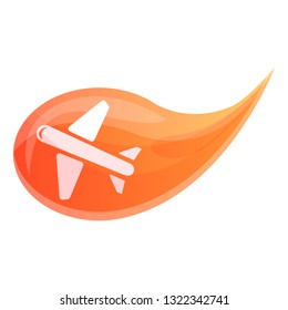 Drop air plane icon. Cartoon of drop air plane vector icon for web design isolated on white background