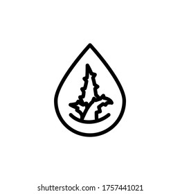 Icono de soltar aloe vera. Línea simple, contorno de elementos vectoriales de iconos de plantas curativas para ui y ux, sitio web o aplicación móvil
