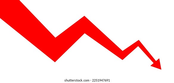 Plantilla de diseño de fondo de crisis del mercado de la flecha de caída. Concepto de crisis financiera económica. Estadística de inversión en acciones, forex, cripto, bonos.