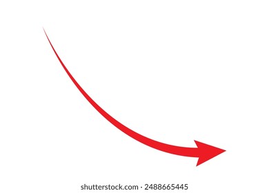 Drop arrow business market crisis background design template. Economy financial crash concept. Stock, forex, crypto, bond investment statistic.