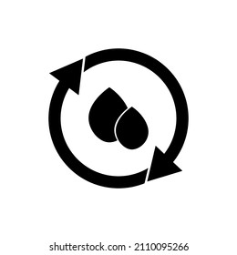 Caer en círculo de flecha. Reciclar agua. Concepto de ecología. Diseño moderno. Estilo plano. Ilustración vectorial. Imagen de archivo. 