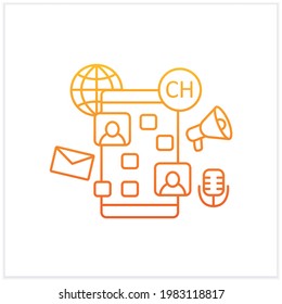 Drop in audio chat app gradient icon. Communication application with friends. Voice communicate concept.Isolated vector illustration.Suitable to banners, mobile apps and presentation