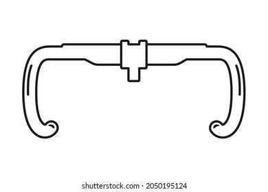 Drop bar handlebars for road bike cycling concept in vector