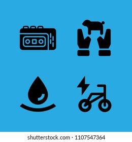 drop, bike, animal and recorder icons vector in sample icon set for web and graphic design