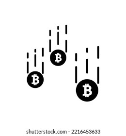 Drop Bit Coin Icon Vector Isolated On White Background, Money Crisis Concept. Vector Illustration