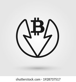Suelta bitcoin. El precio de la criptografía está disminuyendo. Fin de la era de Bitcoin