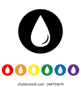 Drop black color icon. Vector illustration eps10