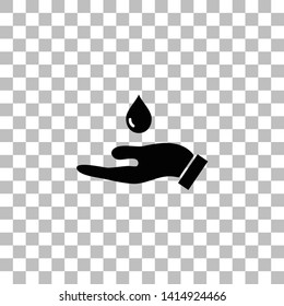 Drop. Black flat icon on a transparent background. Pictogram for your project