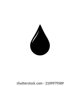 The drop is black, oil. Isolated vector image on a white background.