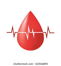 drop blood donation pulse vector illustration eps 10