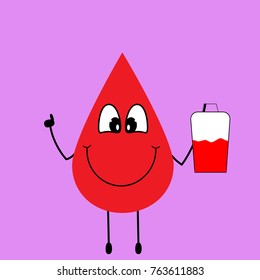 drop of blood with a donation sack. Vector, illustration.