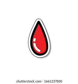 Icono del doodle de sangre, ilustración vectorial