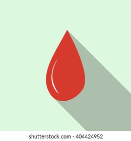 Drop of blood icon, flat style 