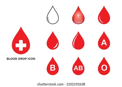drop blood icon set vector design template in white background