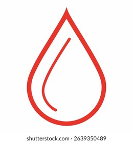 Drop of blood line art vector.