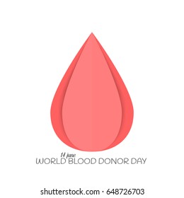 Drop of blood logo. Simple vector illustration of paper blood drop the for the world blood donor day June 14
