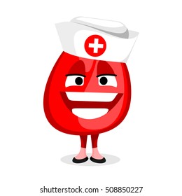 drop of blood in a nurse cap. vector illustration