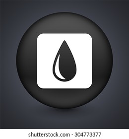 Drop of Blood on Black Round Button