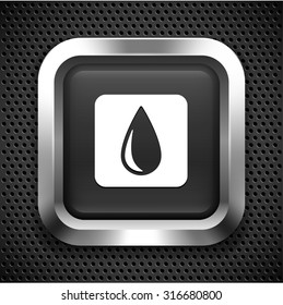 Drop of Blood on Black Square Button