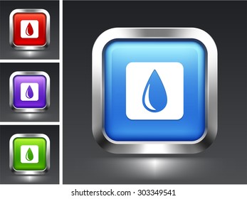 Drop of Blood on Blue Square Button
